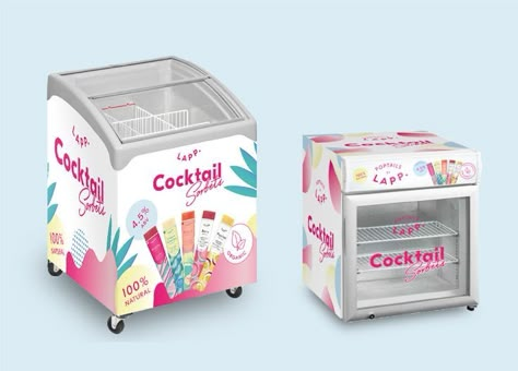 Cream Fridge, Ice Cream Fridge, Chocolate Bar Brands, Gourmet Popsicles, Ice Cream Carts, Packing Box Design, Ice Pop Recipes, Yogurt Packaging, Event Booth Design