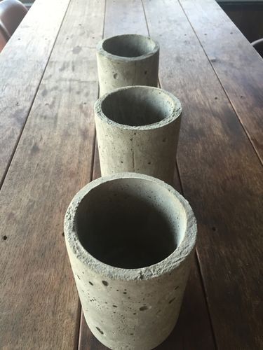 Which cement to use and what ratio to mi... | Bunnings Workshop community Long Vases Decor, Large Vases Decor, Concrete Vase, Cement Vase, Wedding Vase Centerpieces, Plastic Milk, Concrete Vases, Marble Vase, Concrete Ideas