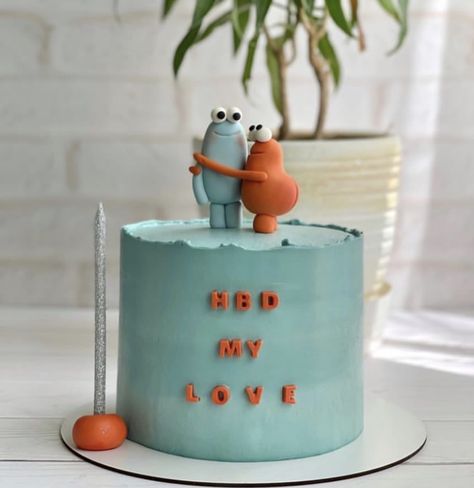 27th Birthday Cake For Him, Korean Cake Boy, Husband Bday Cake, Birthday Cake For Two People Ideas, Husband Bday Gift Ideas, Husband Cake Birthday, Husband Cake Ideas, Husband Birthday Cake Ideas, Birthday Cakes For Husband