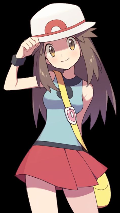 Leaf Pokemon Trainer, Pokemon Trainer Green, Pokemon Trainer Leaf, Leaf Reference, Leaf Pokemon, Pokemon Leaf, Pokemon Hilda, Female Pokemon Trainers, Pokemon Trainer Red