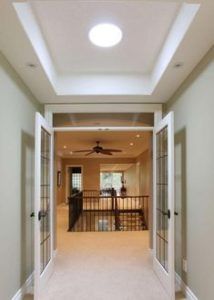 Beige Carpet Bedroom, Arched Entry Doors, Tubular Skylights, Guest Bedroom Remodel, Kids Bedroom Remodel, Solar Tubes, Small Bedroom Remodel, Hallway Design, Small Remodel