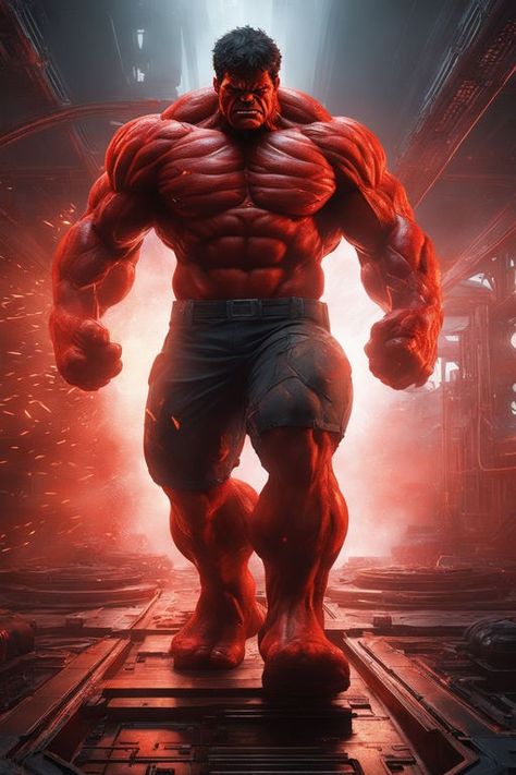 Red Hulk Art, Mma Physique, Red Hulk Marvel, Gamora Comic, Hulk Wallpaper, Angry Hulk, Hulk Tattoo, Hulk Artwork, Captain Marvel Shazam