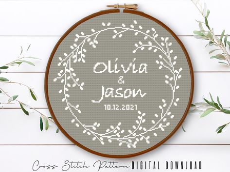 Cross Stitch Wedding, Stitch Wedding, Wedding Sampler, Wedding Cross Stitch Patterns, Wedding Cross Stitch, Modern Cross Stitch Patterns, Modern Cross, Modern Cross Stitch, Hoop Art