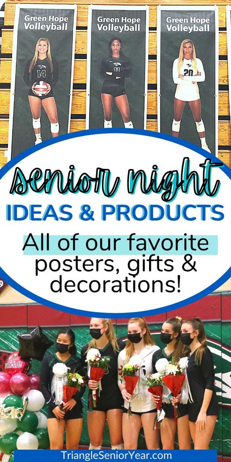 Gym Decorations For Senior Night, Senior Night Photo Backdrop, Senior Night Backdrops, Senior Night Gift Basket Ideas Softball, Senior Sports Night Gift Ideas, Volleyball Sr Night Gifts, High School Senior Night Gifts, Ideas For Senior Night Volleyball, Senior Night Cake Ideas