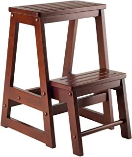 Amazon.com: vintage kitchen step stool chair Ladder Chair, Wood Step Stool, Wooden Step Stool, Folding Step Stool, Library Chair, Wood Steps, Wooden Steps, Step Ladder, Wood Stool