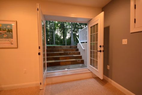 13 Tasteful Walkout Basement Door Options for an Easy Access – AprylAnn Windows Ideas, Small Basement Remodel, Basement Doors, Basement Entrance, Basement Remodel Diy, Basement Finishing, Egress Window, Diy Basement, Basement Windows