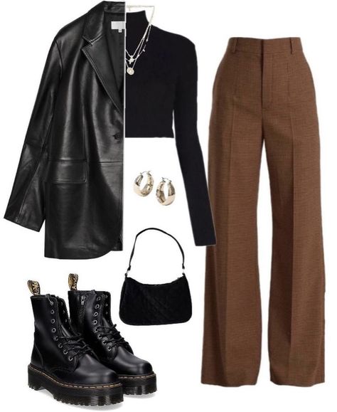 Look Grunge, Fits Inspo, Neue Outfits, Virtual Stylist, 2021 Fashion, Causual Outfits, Brown Pants, Looks Chic, Outfit Style