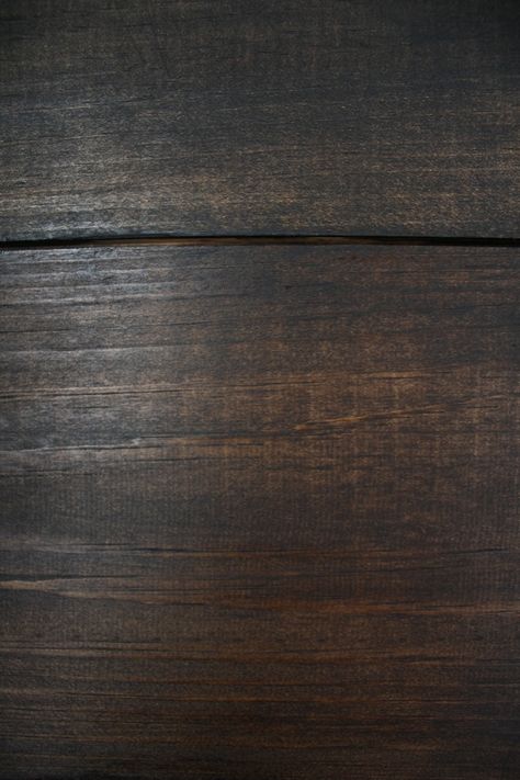 Adding a coat of Jacobean Minwax stain over the Dark Walnut left this beautiful, rich color Stained Shiplap, Wood Shiplap Wall, Table Buffet, Minwax Stain, Floor Stain, Diy Shiplap, Dark Wood Stain, Wood Stain Colors, Paris Grey