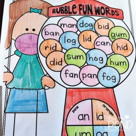 Sight Word Activity, Writing Cvc Words, Cvc Words Worksheets, Bubble Fun, From The Pond, Sight Word Activities, Classroom Printables, Emergent Readers, New Readers