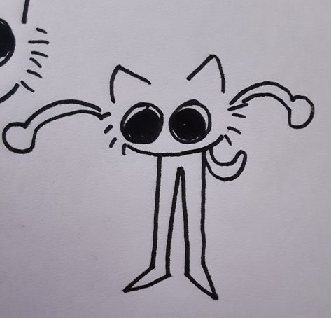 Goofy Lil Doodles, Goofy Drawing Easy, Goofy Drawing Sketches, Goofy Cat Drawing, Dry Erase Board Drawings, Goofy Doodles, Goofy Cat, Drawing Random, Cat Doodles