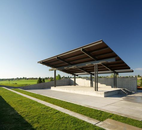 carpenter | BOSS.architecture; Photo: David Lauer | Archinect Auditorium Architecture, Backyard Gym, Park Pavilion, Open Air Theater, Campus Design, Urban Design Plan, Outdoor Stage, Pocket Park, Outdoor Theater