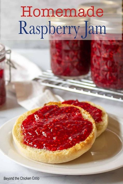 Jam Without Pectin, Puff Pastry Pinwheels, Homemade Raspberry Jam, Raspberry Jam Recipe, Lemon Juice Uses, Peanut Butter And Jelly Sandwich, Raspberry Bars, Jelly Sandwich, Summertime Recipes