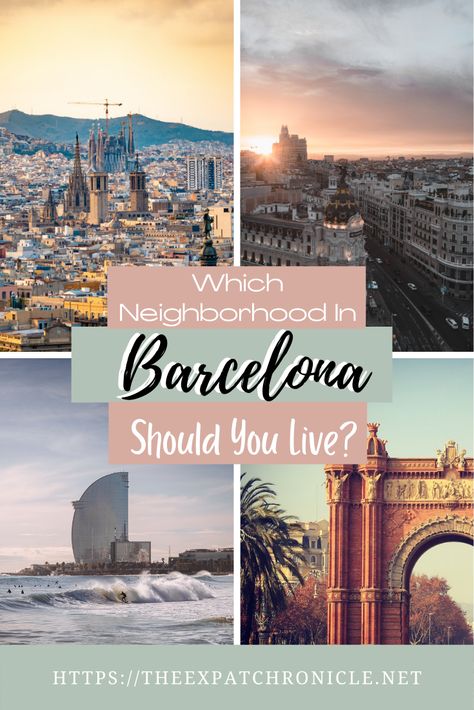 Moving to Barcelona but not sure which neighborhood is right for you or your family? I break down the most popular sections here and some of the pros or cons to be aware of! #expat #expatlife #barcelona #travel #movingabroad #travel Where To Stay In Barcelona Spain, One Day In Barcelona, Apartments In Barcelona Spain, Moving To Barcelona, Safe Neighborhood, Barcelona Eixample, Expat Life, Barcelona Spain, Spain Travel