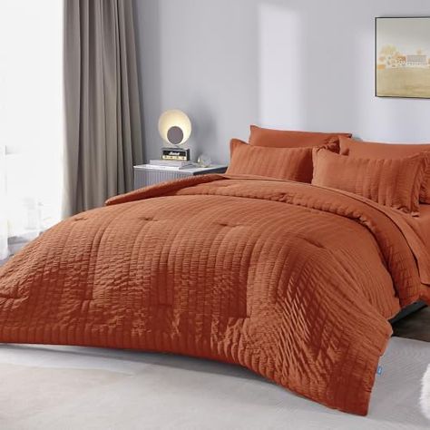 Dark Romantic Bedroom, Orange Bed, Taupe Bedding, Full Size Comforter Sets, Full Size Comforter, King Size Comforter Sets, Bed Comforter Sets, Bedroom Bedding, Luxury Bed