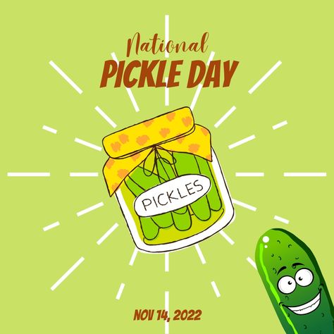 Today is National Pickle Day. Open a jar and celebrate! #pickleday #nationaldays #pickles National Pickle Day, Pickle Day, National Days, Pickles, Marketing Tips, Marketing, Celebrities