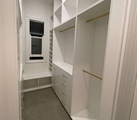 Walk In Wardrobes - Custom Wardrobes & Cabinetry Brisbane Box Room Walk In Wardrobe Ideas, Small Walk In Robe, Walk In Wardrobes, Small Room Diy, Box Room, Wardrobe Space, Office Wardrobe, Walk In Robe, Wardrobe Room