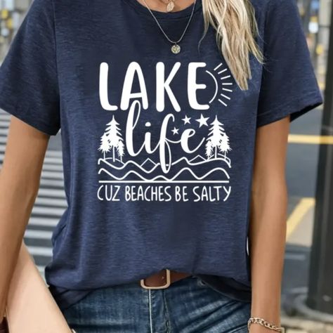 Nwts Lake Life Tshirt Lake Clothes, Hot Pink Floral, Color Block Top, Women's Boutique, Lake Life, Vacation Shirts, How To Make Tshirts, Funny Tees, Ladies Boutique