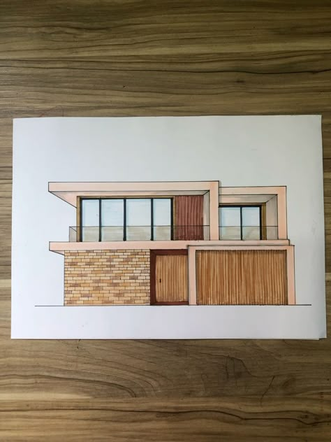 Arhitecture Draw Buildings, Architecture Drawing Simple, Modern House Sketch Architecture, Easy Architecture Drawing, Modern House Drawing Sketches, Modern House Design Drawing, Modern Architecture Drawing, Simple House Sketch, Simple Architecture Drawing