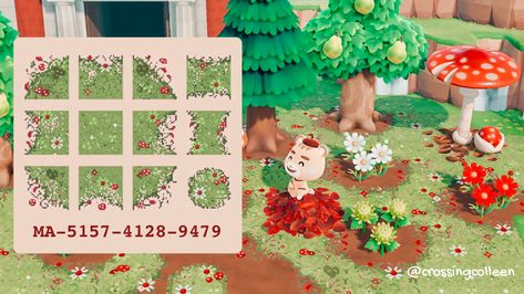 Acnh Mushroom, Mushroom Ideas, Cottage Core Animal Crossing, Grass Path, Mushroom Diy, Cottagecore Animal Crossing, Motif Acnl, Acnh Cottagecore, Animal Crossing 3ds