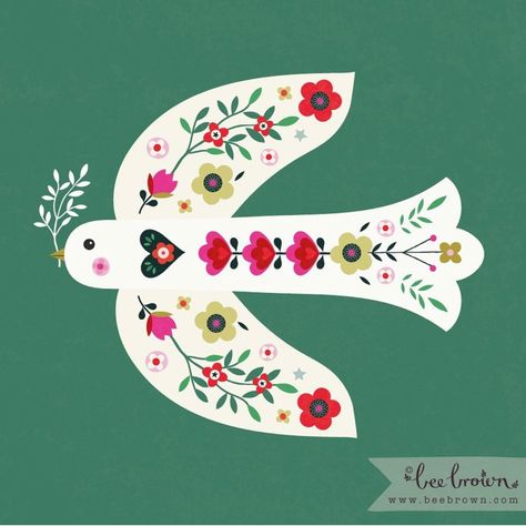 Bird Painting Acrylic, Modern Folk Art, Instagram Illustration, Peace Dove, Bird Wall Art, Branding Design Inspiration, Bird Illustration, Crafty Projects, Floral Illustrations