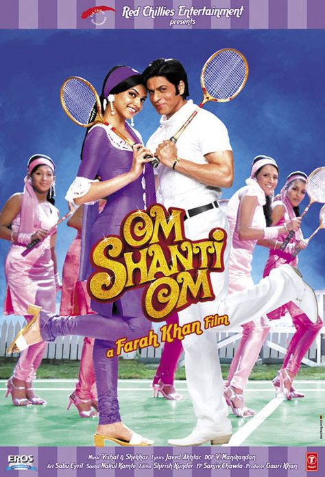 Don't let the tennis pic fool you; Om Shanti Om is a powerful movie, and the soundtrack is one of my favorites. Retro Bollywood Theme, Bollywood Theme Party, Srk Movies, Best Bollywood Movies, Bollywood Retro, Bollywood Theme, Indian Movie, Om Shanti, Bollywood Posters