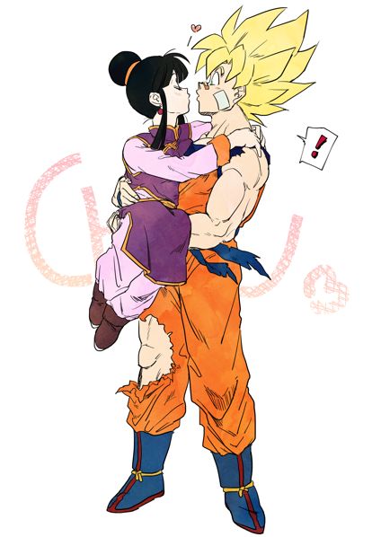 Goku X Chi Chi Kiss, Goku And Chichi Love, Goku Family, Dragonball Evolution, Goku And Chichi, Image Dbz, Dragonball Super, Dragon Ball Super Goku, Dbz Art