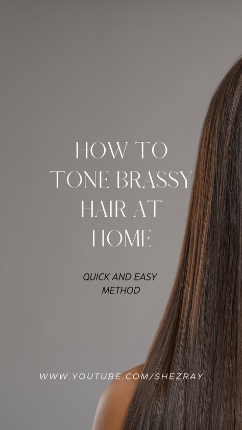 From brassy to ashy! Watch this quick and easy method to tone brassy hair at home using the rinsage method. #haircolorhacks #tonehair #hairtoner #haircolor #rinsage #rinsagemethod #rinsagetechnique #ashybrown #ashbrownhair #balayage How To Fix Brassy Hair At Home, Tone Brassy Hair, Brassy Hair, Ash Brown Hair, Hair Toner, Beauty Tips For Hair, Tone Hair, My Hair, Brown Hair