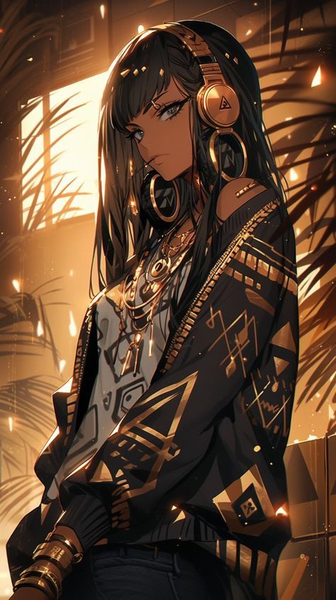 Egyptian Anime Woman, Anime Egyptian Female, Arab Princess, Desert People, Egypt Concept Art, Anime Egyptian, Egyptian Inspired, Anime Black Hair, Characters Inspiration Drawing