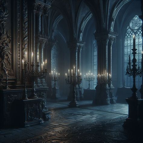 Black Castle Aesthetic Interior, Dragonstone Castle Interior, Dark Fantasy Castle Interior, Dark Castle Aesthetic Interior, Vampire Throne, Dark Castle Aesthetic, Dragonstone Castle, Castle Aesthetic Interior, Goth Castle