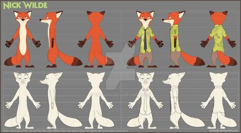 (Commission) Nick Wilde Reference Sheet by DirDash.deviantart.com on @DeviantArt Proportions Reference, Model Sheet Character, Zootopia Concept Art, Zootopia Disney, Zootopia Characters, Cat Logo Design, Character Reference Sheet, Character Turnaround, Zootopia Art