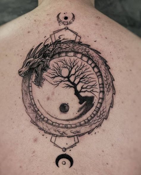 Jormungandr Tattoo, Back Tattoos For Guys Upper, Yggdrasil Tattoo, Ouroboros Tattoo, Forearm Band Tattoos, Rune Tattoo, Norse Tattoo, Nordic Tattoo, Back Tattoos For Guys