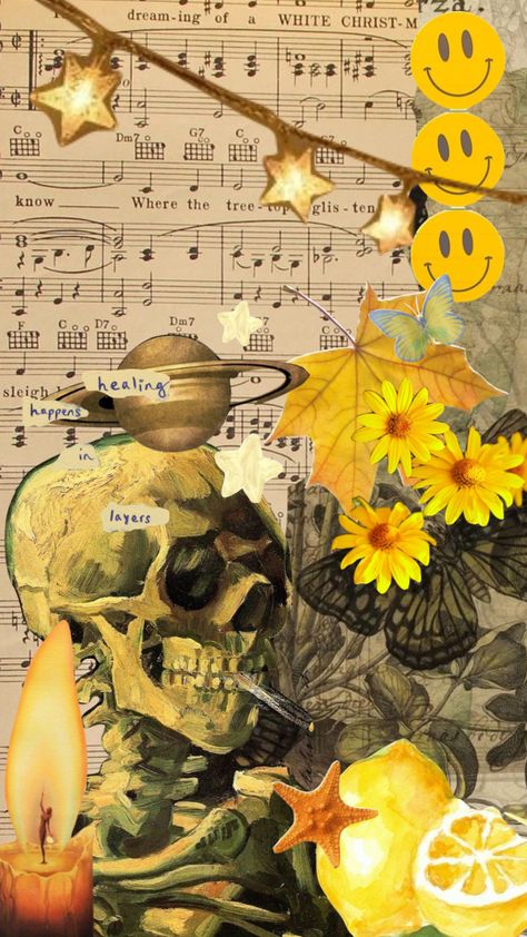 Aesthetic Pictures Yellow Vintage, Aesthetic Yellow Wallpaper Vintage, Yellow Skeleton Wallpaper, Yellow Asthetic Wallper, Yellow Skeleton Aesthetic, Yellow Space Aesthetic, Yellow Witch Aesthetic, Yellow Cartoon Aesthetic, Yellow Grunge Wallpaper