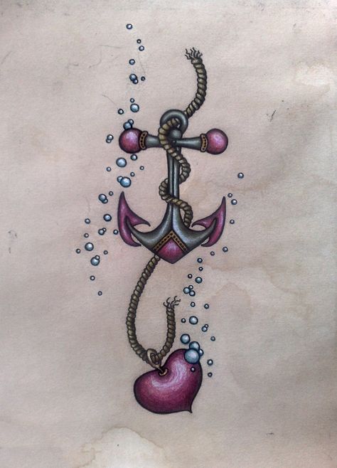 Anchor by eatmysik on deviantART Hope Tattoos, Anchor Tattoo Design, Anker Tattoo, Anchor Tattoos, Foot Tattoos For Women, Anchor Tattoo, Tattoos Skull, Mermaid Tattoos, Story Quotes