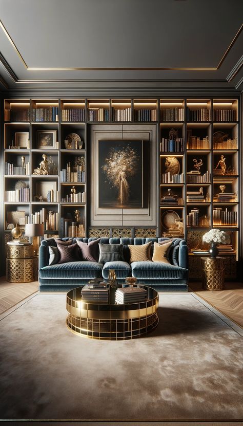 21 Creative Bookshelf Decorating Ideas to Elevate Your Space 📚✨ Easy Bookshelf, Ceiling Bookshelf, Luxury Home Library, Bookshelf Decorating Ideas, Colonial Home Interior, Luxury Bookcase, Minimalist Bookshelves, Monochromatic Decor, Home Library Rooms