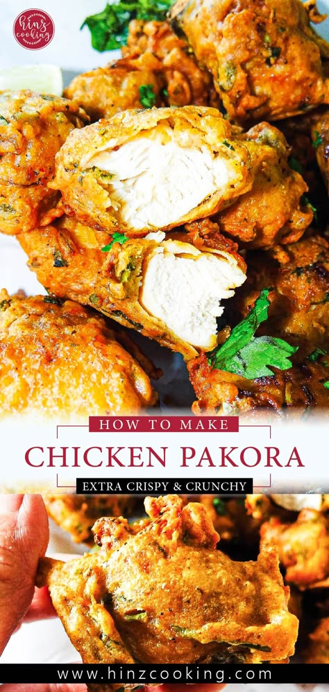 chicken pakora recipe Eggless Fried Chicken, Indian Pakora Recipe, Chicken Pakora Recipe Indian, Tandoori Chicken Curry, Pakoras Recipe, East Indian Recipes, Indian Fried Chicken, Chicken Pakoda, Pakistan Recipes