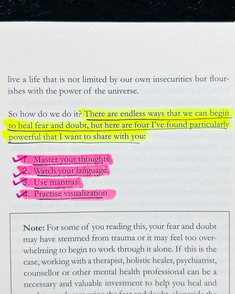 📌This one book can help you achieve anything you desire using your power of belief and the power of law of attraction📌 “Manifest” delves into the intricacies of manifesting desires through seven crucial steps. These are- 📍1. Clear Your Vision: The book emphasizes the significance of having a clear vision by utilizing a vision board categorized into personal development, love, career, family, home, and hobbies. 📍2. Removing Fear and Doubt: Addressing the pivotal role of fear and doubt as h... Trusting The Universe, Trust In The Universe, Power Of Belief, Beautiful Thoughts, Business Marketing Plan, A Vision Board, Emotional Resilience, Abundance Mindset, Law Of Attraction Tips