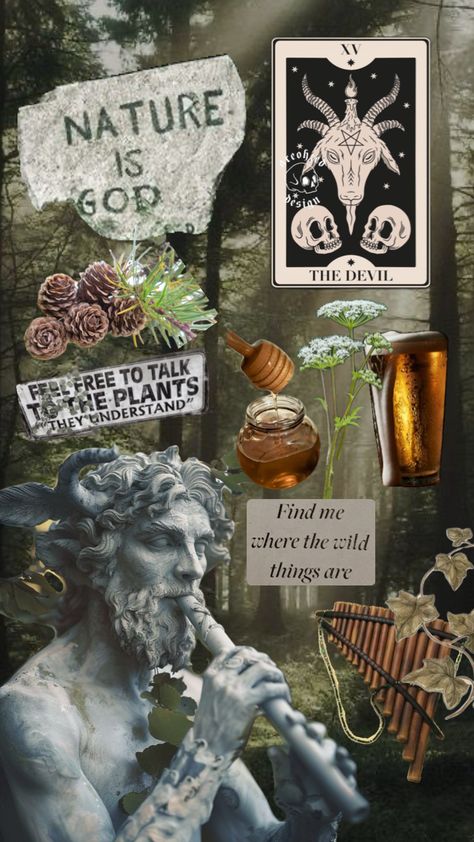 #greekgodpan #greekgod #pan #godofthewild #paganism #hellenic #hellenism #hellenicpolytheism #hellenicpolytheist Hellenic Pagan, Pan Aesthetic, Pan God, Pagan Aesthetic, God Pan, Pagan Gods, Greek God, Greek Myths, God Art