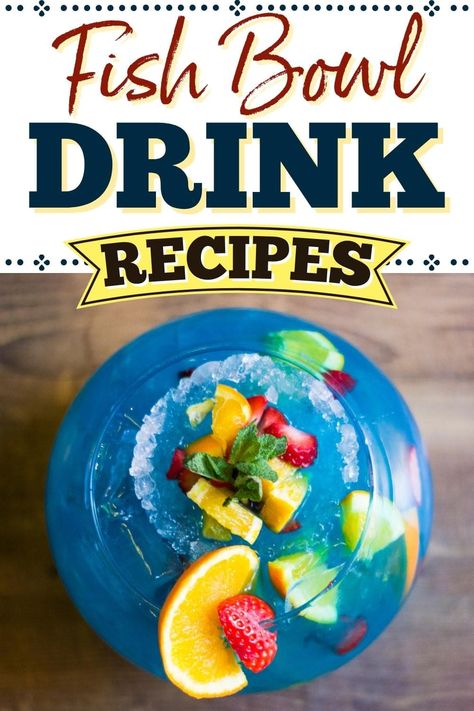 Fish Bowl Alcohol Drink, Alcohol Fish Bowl, Fishbowl Cocktails Recipe, Gosh Bowl Drinks, Fish Bowl Recipe Alcoholic, Fish Bowl Drink Nonalcoholic, Fish Bowl Drink Recipe, Fish Bowl Cocktails, Fishbowl Drink Recipe