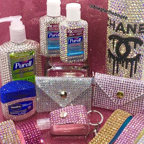 Blinged Out Lighter, Random Bedazzled Stuff, Bedazzling Kit, Bedazzled 818 Bottle, Bedazzled Keychain, Hand Sanitizer Holder, Bling Ideas, Rhinestone Projects, Dermatologist Recommended