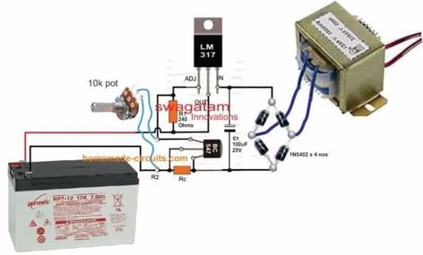 12 Volt Battery Charger Circuit, Cordless Drill Batteries, Battery Charger Circuit, Automatic Battery Charger, Basic Electronic Circuits, Battery Charger 12v, Batteries Diy, Electronic Circuit Design, Electrical Circuit Diagram