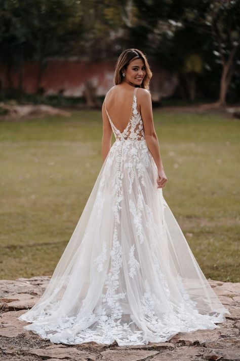 Wedding Dress Backs, Allure Bridals, Pretty Wedding Dresses, Dream Wedding Ideas Dresses, A Line Wedding Dress, Wedding Dress Sizes, Allure Bridal, Wedding Dresses Romantic, A Line Gown