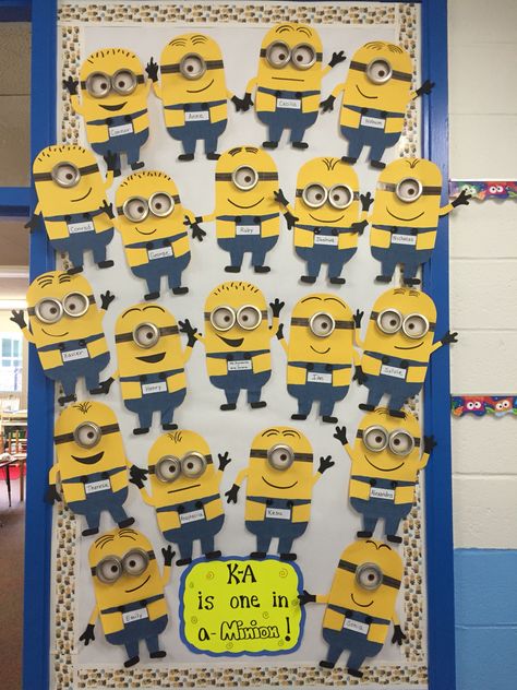 Minion bulletin board Minion Bulletin Board, Classroom Boards, Bulletin Boards, Fallout Vault, Vault Boy, Fictional Characters