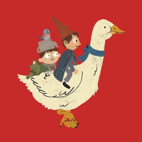 Gooseback Ride - Over the Garden Wall by sadsquatch Over The Garden Wall Party Ideas, Over The Garden Wall Birthday, Over The Garden Wall Party, Over The Garden Wall, Red Fits, Music Humor, Kids Stickers, Anime Movies, Garden Wall