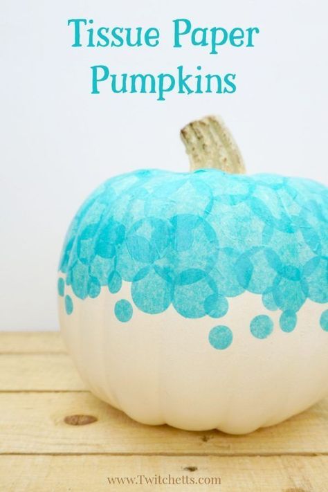 Create a teal tissue paper pumpkin that you can use to decorate your porch this Halloween. Fun teal pumpkin ideas for this year! #tealpumpkin #tissuepaper #halloween #fall #foodallergies #noncandy #trickortreat #falldecor #twitchetts Teal Pumpkin Ideas, Decorate A Pumpkin, Pumkin Decoration, Teal Pumpkin Project, Fall Pumpkin Decor, Tissue Paper Crafts, Pumpkin Craft, Paper Pumpkins, Teal Pumpkin