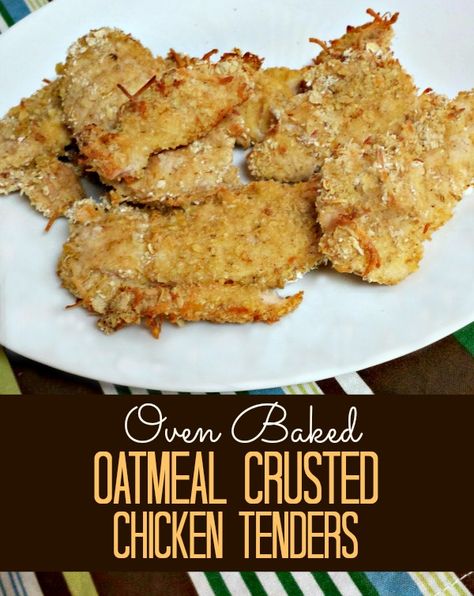 Oat Flour Recipes, Crusted Chicken Tenders, Breaded Chicken Tenders, Oatmeal Bread, Quaker Oats, Baked Chicken Tenders, Chicken Tender Recipes, Crusted Chicken, Breaded Chicken