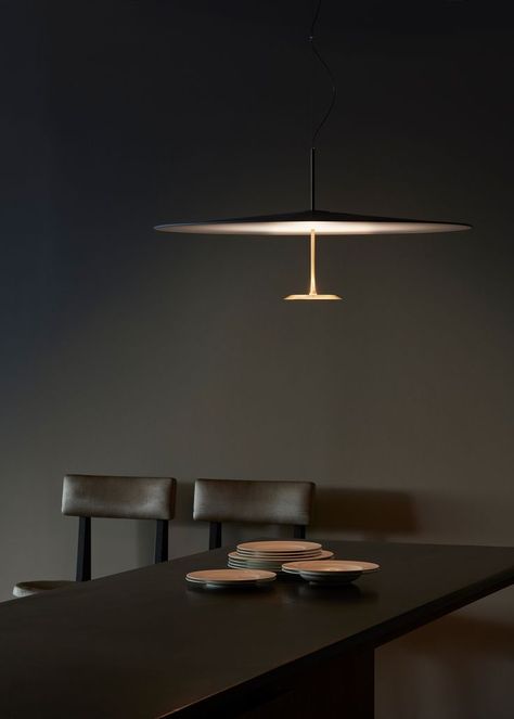 Discover DOT 800, designed by @fosterpartners er on lumina.com⁣. Photography: Depasquale+Maffini / Creative Direction: Martina Lucatelli #lightdesign #pendantlamp #designlamp #luminalamp #lumina #fosterandpartner Lobby Lighting, Disk Light, Dining Lighting, Lighting Design Interior, Wood Light, Suspension Lamp, Cafe Interior, Led Ceiling, Decor Lighting