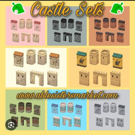 Animal Crossing Design Codes Castle, Animal Crossing Medieval Wall, Acnh Medieval Wall Ideas, Medival Core Acnh, Animal Crossing Royalcore, Acnh Castle Wall, Acnh Medieval Codes, Acnh Castle Designs, Acnh Princesscore