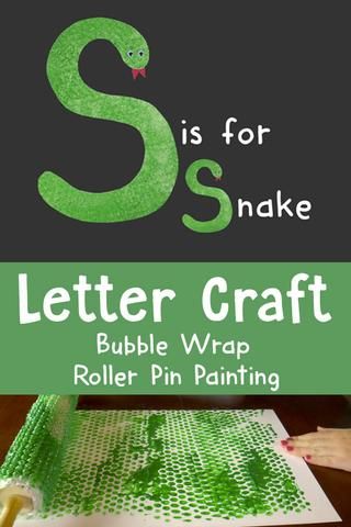 Snake Crafts | Bubble Wrap Painting | Roller Pin Painting | Letter Crafts | Alphabet Activities Snake Crafts For Toddlers, S Is For Snake Craft, S For Snake Craft, Snake Art Kindergarten, Painting With Bubble Wrap, S Is For Snake, Pin Painting, Bubble Wrap Painting, Letter S Crafts