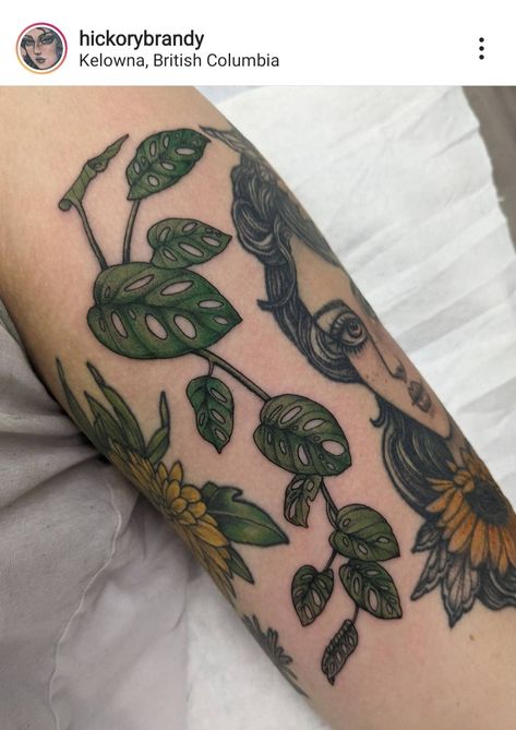 Traditional Houseplant Tattoo, Traditional Jungle Tattoo, Prayer Plant Tattoo, Traditional Succulent Tattoo, Plant Tattoo Traditional, Plant Lover Tattoo, House Plant Tattoo, Serena Core, Traditonal Tattoo