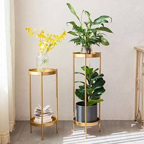 Tiered Plant Stand Indoor, Tall Plant Stand Indoor, Plant Stand Metal, Tall Plant Stand, Tier Plant Stand, Indoor Plants Styling, Tall Plant, Tall Plant Stands, Modern Plant Stand